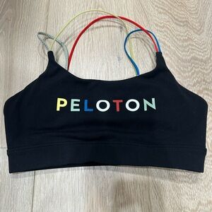 Peloton Black Sports Bra with Colorful Straps